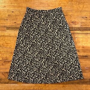 JCrew Leopard Print Midi Skirt